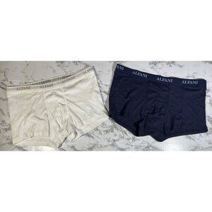 Alfani Mens XL 2-Pack Boxer Briefs Cotton Blend Underwear Navy and White